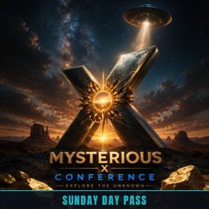 Mysterious X Conference 2026 poster — Sunday Day Pass ticket, Kanab Utah